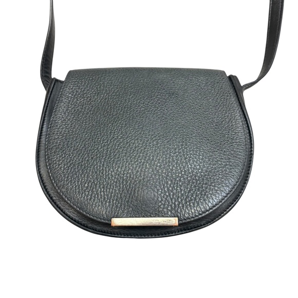 Cuyana black leather mini saddle crossbody bag - Picture 1 of 8